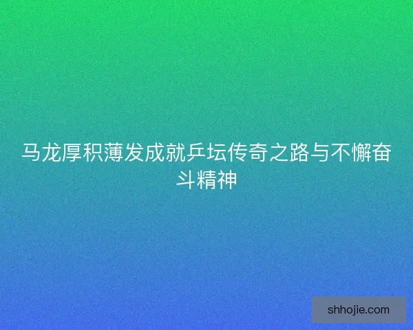 马龙厚积薄发成就乒坛传奇之路与不懈奋斗精神